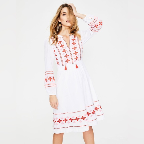 Boden Marla Gauzy Long Sleeve Boho
Embroidered Dress Size 6 - Picture 2 of 11